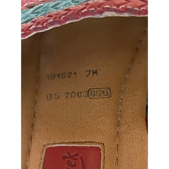 Coldwater Creek Women's Leather Sandals Slides Size‎ 7M Square Toe Multicolor - Picture 9 of 11